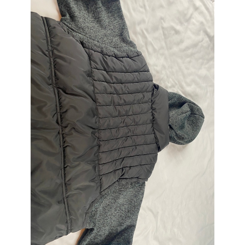 Hurley Hybrid Puffer Jacket Boys Large 12-13 Black Gray Excellent Hooded Zip - Picture 11 of 13